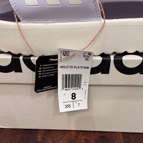 NEW Adidas Adilette Platform Slides Sandals Shoes Women’s sz 8 - Picture 4 of 8